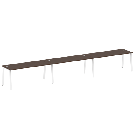 Рабочая станция на 3 рабочих места на А-образном м/к Metal System Style БА.СМ-3.5 5400x720x750 (Венге Цаво/Белый металл)
