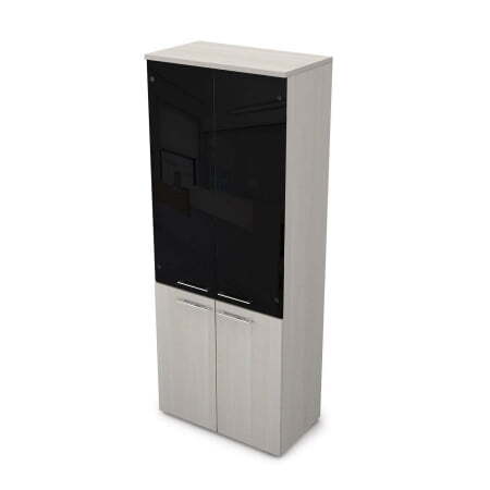 Шкаф высокий со стеклом Gloss line 9НШ.005.22 800x450x2045 (Ivory)