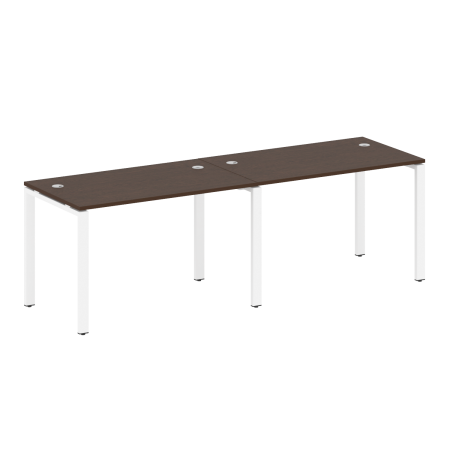 Рабочая станция на 2 раб.места Metal System Style БП.СМ-2.2 2400x720x750 (Венге Цаво/Белый металл)