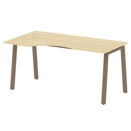 Стол криволинейный левый Metal System Style БА.СА-1 Л 1600x900x750 (Акация/Мокко металл)