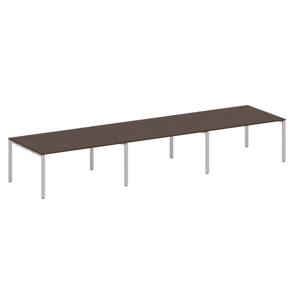 Переговорный стол 3 столешницы Metal System Style БП.ПРГ-3.4 4800x1235x750 (Венге Цаво/Серый металл)
