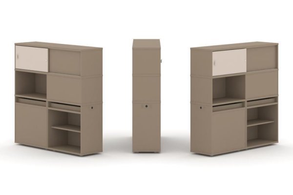 Тумба двойная + высокая надставка ES.NB.2V-29 (1500х410х1520) (Латте/Капучино)