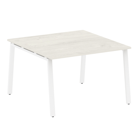 Стол для переговоров (1 столешница) на А-образном м/к Metal System Style БА.ПРГ-1.2 1200x1235x750 (Дуб наварра/Белый металл)