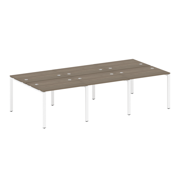 Рабочая станция на 6 раб. мест Metal System Style БП.СМ-6.1 3000x1475x750 (Вяз/Белый металл) Рабочая станция на 6 раб. мест Metal System Style БП.СМ-6.1 3000x1475x750 (Вяз/Белый металл)
