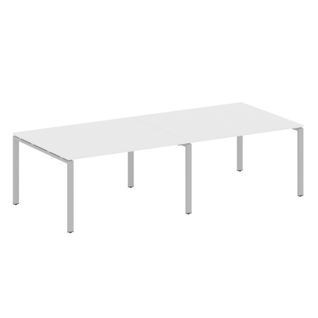 Переговорный стол 2 столешницы Metal System Style БП.ПРГ-2.3 2800x1235x750 (Белый/Серый металл)