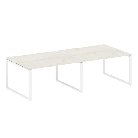 Переговорный стол 2 столешницы Metal System Style БО.ПРГ-2.3 2800x1235x750 (Дуб Наварра/Белый металл)
