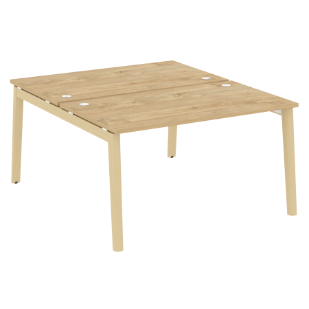 Рабочая станция на деревянных опорах Onix Wood OW.D.RS-2.3.8 1380x1635x750 (Тиквуд Светлый/Дуб Светлый)