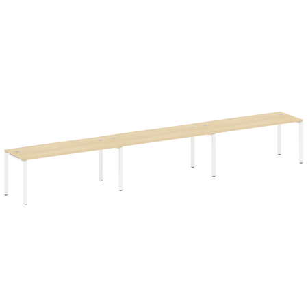 Рабочая станция на 3 раб. места Metal System Style БП.СМ-3.5 5400x720x750 (Акация/Белый металл)