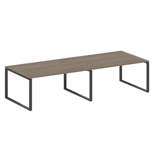 Переговорный стол 2 столешницы Metal System Style БО.ПРГ-2.4 3200x1235x750 (Вяз/Антрацит металл) Переговорный стол 2 столешницы Metal System Style БО.ПРГ-2.4 3200x1235x750 (Вяз/Антрацит металл)