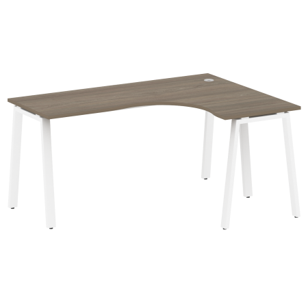 Стол криволинейный правый Metal System Style БА.СА-4 Пр 1600x1200x750 (Вяз/Белый металл)