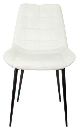 Стул для кухни KF-6 молочный Velvet 20 металл черный на ножках (KF-6/VELV20) (Молочный)