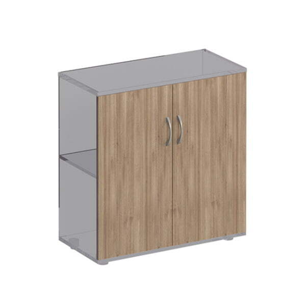 Двери деревянные низкие (2шт) Комфорт К 432 400x18x760 (Дуб шамони темный)