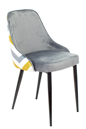 Стул для кухни KF-5_2 комплект 2шт серый зигзаг металл черный на ножках (KF-5/ZIG/GREY_2) (Серый)