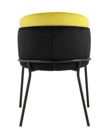 Стул Дабл велюр черный с желтой вставкой (Стул Дабл черный, желтый) Стул Дабл велюр черный с желтой вставкой (Стул Дабл черный, желтый)