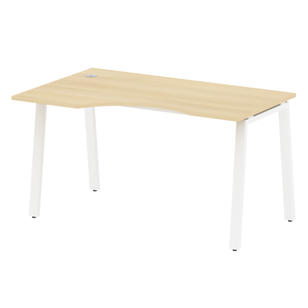 Стол криволинейный левый Metal System Style БА.СА-2 Л 1400x900x750 (Акация/Белый металл)