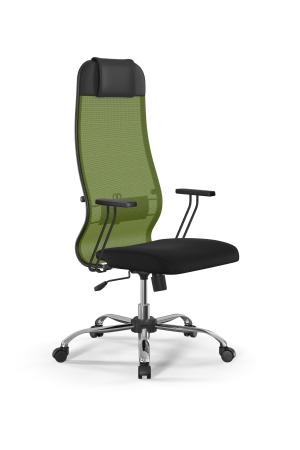 Кресло для руководителя Метта Sit 10 B1-111T - X2+UMF(X1) /Ub00/Wh00/T1bp-b(M09.B21.G20.W01) (Зеленый | Черный)