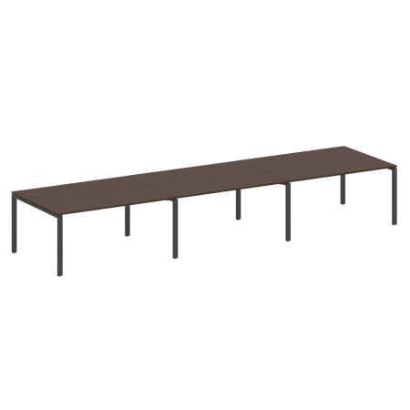 Переговорный стол 3 столешницы Metal System Style БП.ПРГ-3.4 4800x1235x750 (Венге Цаво/Антрацит металл)