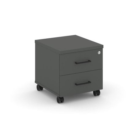 Тумба мобильная 2 ящика стандартные колеса SN.TM-001 (416х460х437) (Антрацит)