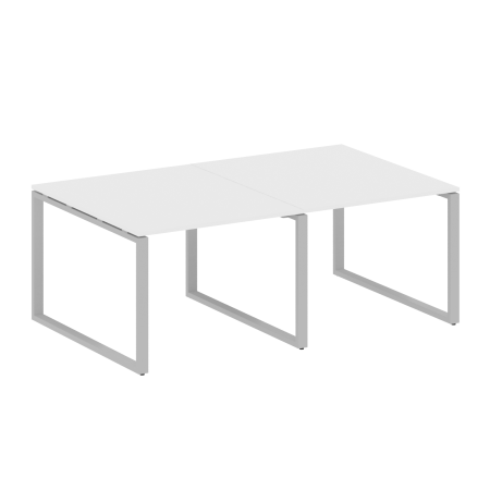 Переговорный стол 2 столешницы Metal System Style БО.ПРГ-2.1 2000x1235x750 (Белый/Серый металл)