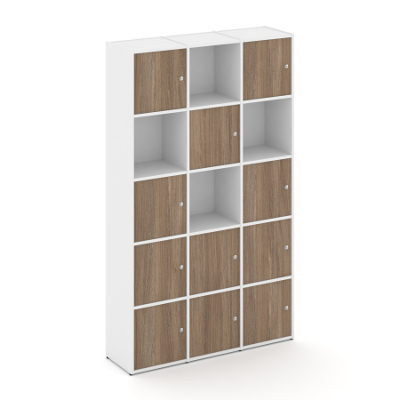 Стеллаж Locker Plus LK.K-009 1188x350x1983 (Белый | Дуб Аризона)