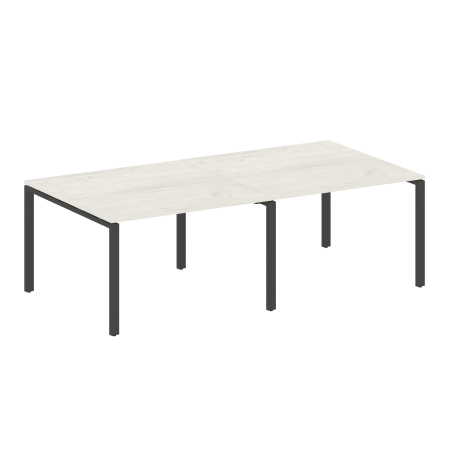 Переговорный стол 2 столешницы Metal System Style БП.ПРГ-2.2 2400x1235x750 (Дуб Наварра/Антрацит металл)