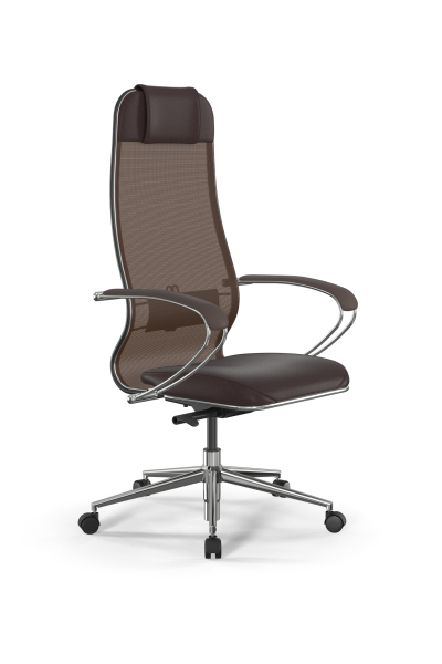 Кресло для руководителя Метта SynchroSit 10 B1-115K - X2+Extra /Um00/Wm12/K1cL(M23.B23.G18.W02) (Темно-коричневый)