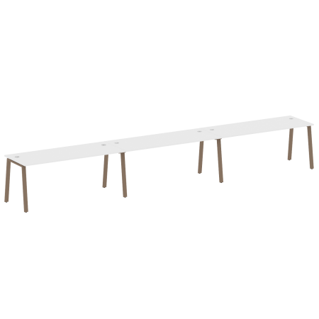 Рабочая станция на 3 рабочих места на А-образном м/к Metal System Style БА.СМ-3.5 5400x720x750 (Белый/Мокко металл)