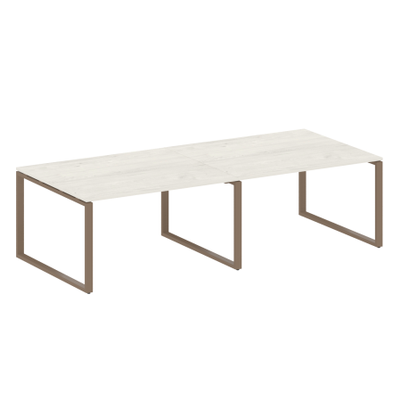 Переговорный стол 2 столешницы Metal System Style БО.ПРГ-2.3 2800x1235x750 (Дуб Наварра/Мокко металл)