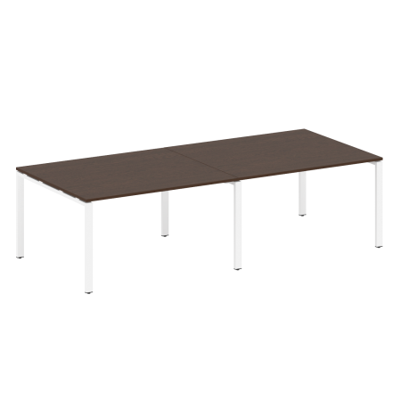 Переговорный стол 2 столешницы Metal System Style БП.ПРГ-2.3 2800x1235x750 (Венге Цаво/Белый металл)