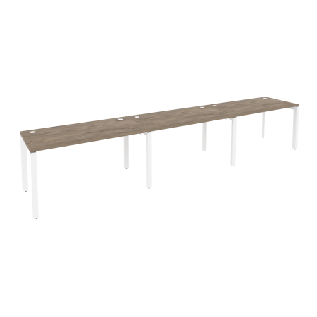 Рабочая станция на П-образном м/к Onix O.MP-RS-3.3.7 4140x720x750 (Тиквуд Темный/Белый Металл)