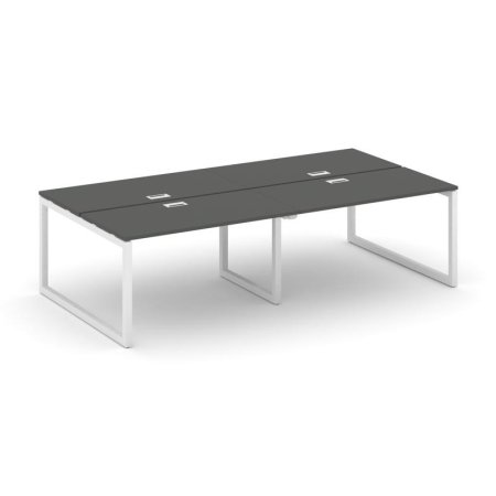 Рабочая станция 2-х сторонняя SN-5O.DRS-044 (3160х1432х750) (Антрацит/Металл Белый)