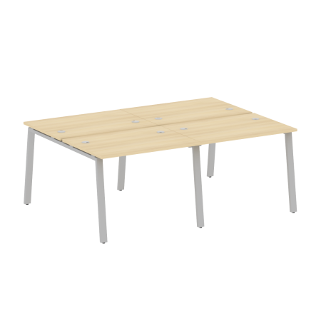 Рабочая станция на 4 рабочих места на А-образном м/к Metal System Style БА.СМ-4.1 2000x1475x750 (Акация/Серый металл)
