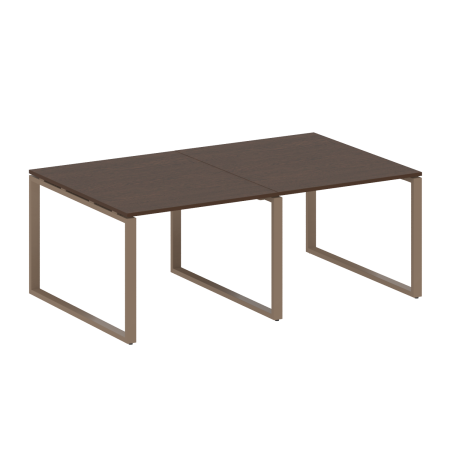 Переговорный стол 2 столешницы Metal System Style БО.ПРГ-2.1 2000x1235x750 (Венге Цаво/Мокко металл)