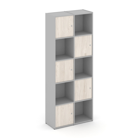 Стеллаж Locker Plus LK.K-008 798x350x1983 (Серый | Денвер Светлый)