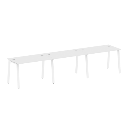 Рабочая станция на 3 рабочих места на А-образном м/к Metal System Style БА.СМ-3.2 3600x720x750 (Белый/Белый металл)