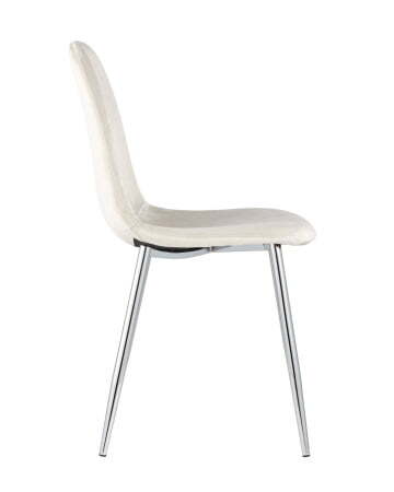 Стул Валенсия велюр кремовый хромированные ножки (Стул Валенсия кремовый)