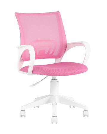 Кресло офисное TopChairs ST-BASIC-W розовый крестовина пластик белый (Компьютерное кресло ST-BASIC-W розовый)
