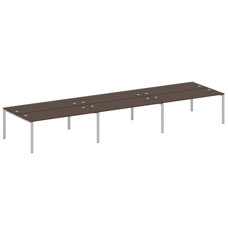 Рабочая станция на 6 раб. мест Metal System Style БП.СМ-6.5 5400x1475x750 (Венге Цаво/Серый металл)