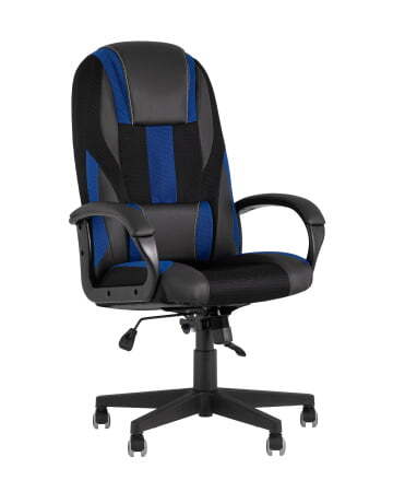 Кресло игровое TopChairs ST-CYBER 9 черный/синий (Геймерское кресло ST-CYBER 9 синий)