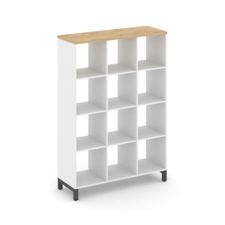 Каркас стеллажа 4 яруса SN.KS-430 (1121х400х1615) (Белый/Тиквуд Светлый/Металл Антрацит)