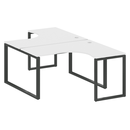 Рабочая станция криволинейная Metal System Style БО.РАС-СА-2.3 1400x2435x750 (Белый/Антрацит металл)