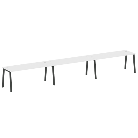 Рабочая станция на 3 рабочих места на А-образном м/к Metal System Style БА.СМ-3.5 5400x720x750 (Белый/Антрацит металл)