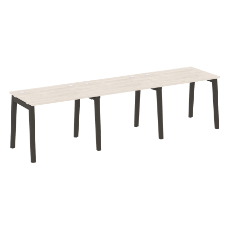 Рабочая станция на деревянных опорах Onix Wood OW.RS-3.1.7 2940x720x750 (Денвер Светлый/Дуб Темный)