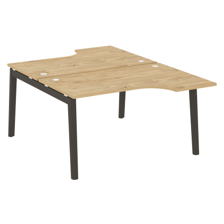 Рабочая станция на деревянных опорах Onix Wood OW.D.SA-2 1380x1995x750 (Тиквуд Светлый/Дуб Темный)