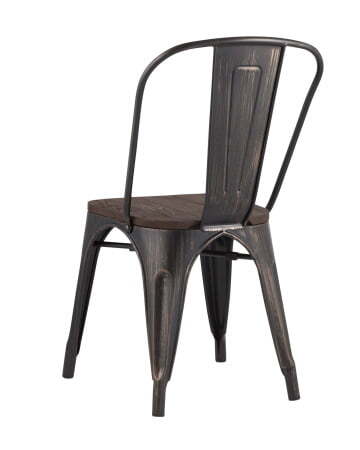 Стул TOLIX WOOD черный патина золото (Стул Tolix черный, платина-золото) Стул TOLIX WOOD черный патина золото (Стул Tolix черный, платина-золото)