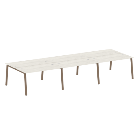Рабочая станция на 6 рабочих места на А-образном м/к Metal System Style БА.СМ-6.3 4200x1475x750 (Дуб наварра/Мокко металл)