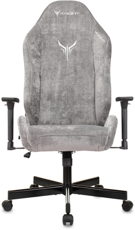 Кресло игровое Knight N1 Fabric серый Light-19 с подголов. крестов. металл (Серый)