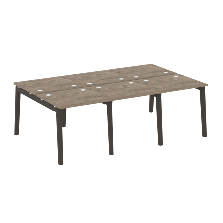 Рабочая станция на деревянных опорах Onix Wood OW.D.RS-6.0.7 2340x1475x750 (Тиквуд Темный/Дуб Темный)