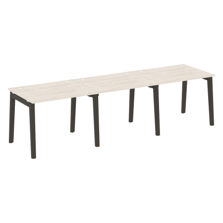 Рабочая станция на деревянных опорах Onix Wood OW.RS-3.1.8 2940x800x750 (Денвер Светлый/Дуб Темный)