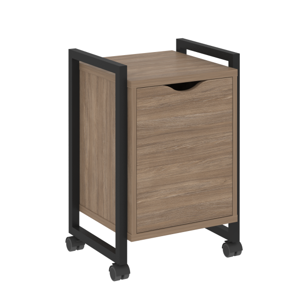 Тумба на колесных опорах с распашным фасадом VR.L-T2.K 500x460x767 (Дуб Аризона/Черный металл)
